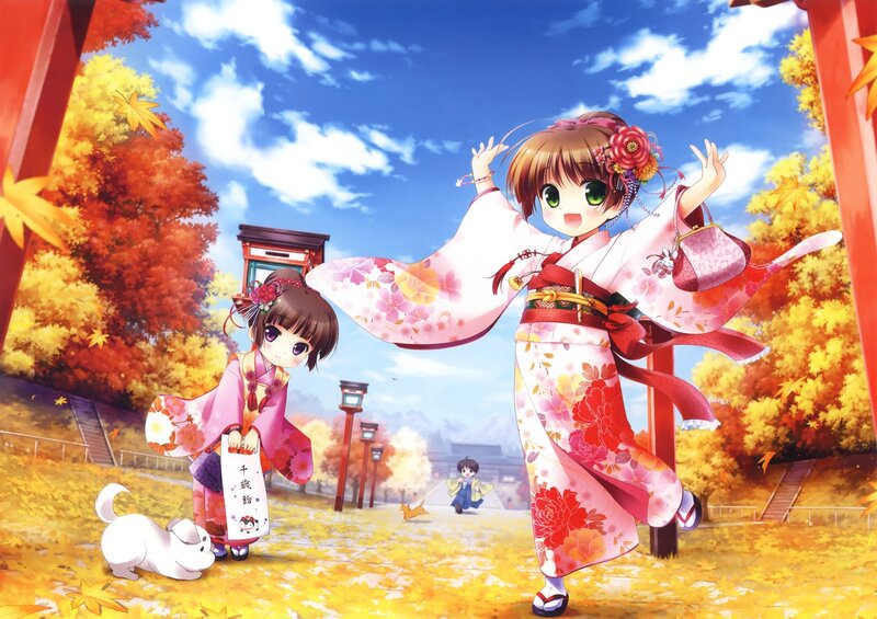 Girls in Kimonos — Yellow