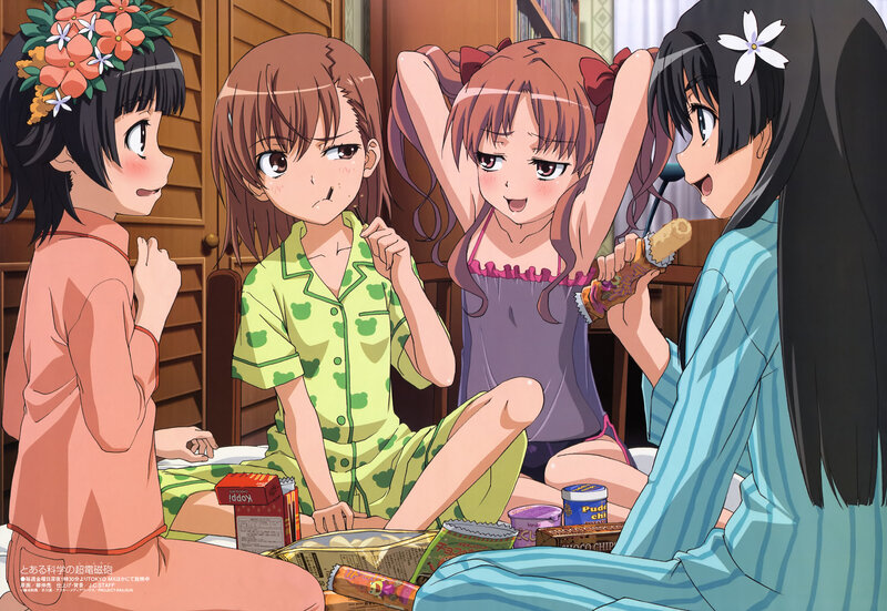 Girls in pajamas having a sleepover