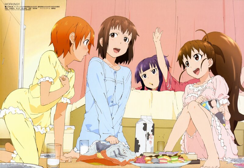 Girls in pajamas having a snack