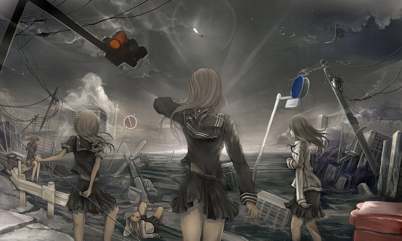 Girls in Ruined City
