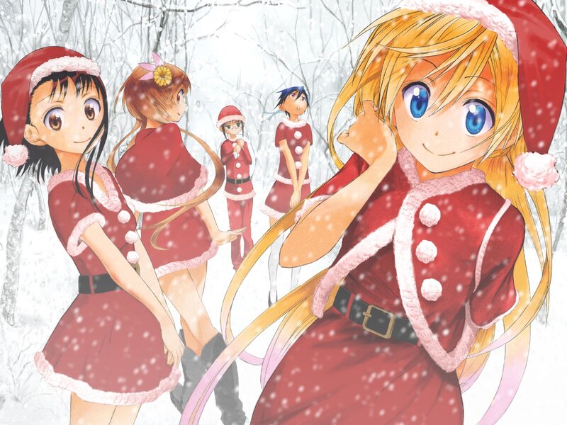 Girls in Santa Outfits — Red, Festive