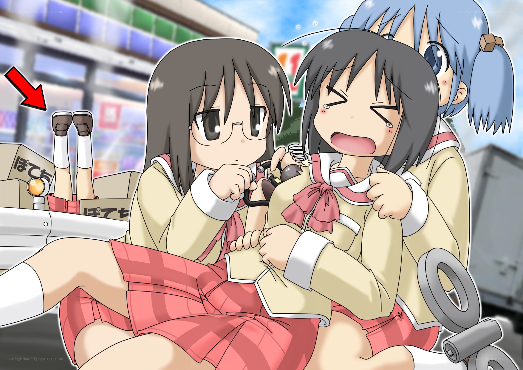 Girls in school uniforms