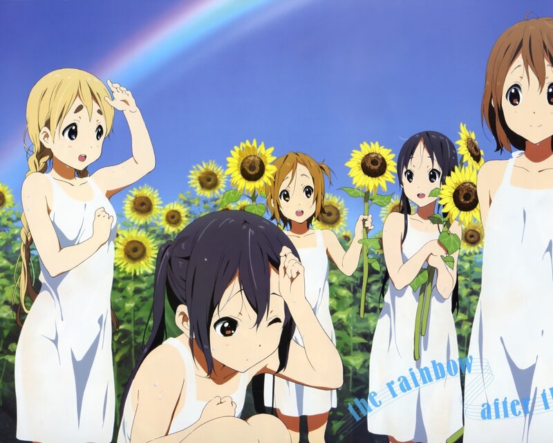 Girls in Sunflower Field — Blue, Serene