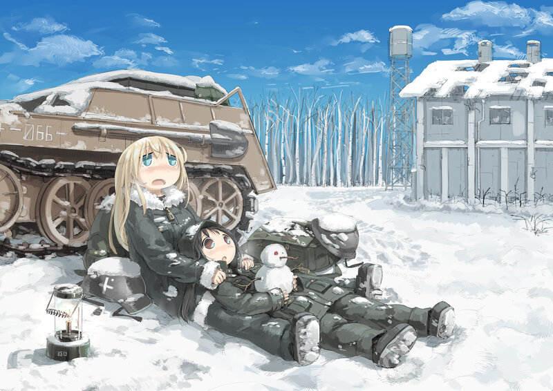 Girls in Winter Gear — White