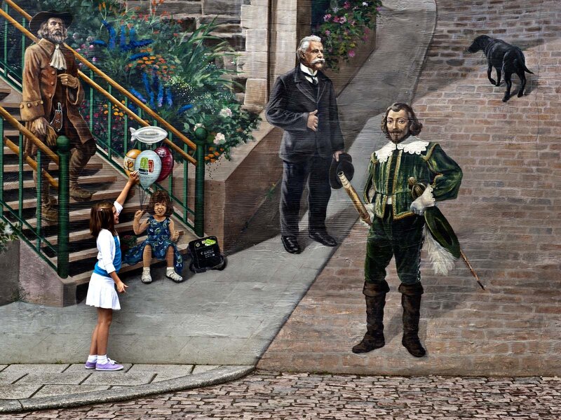 Girls Interacting with Mural