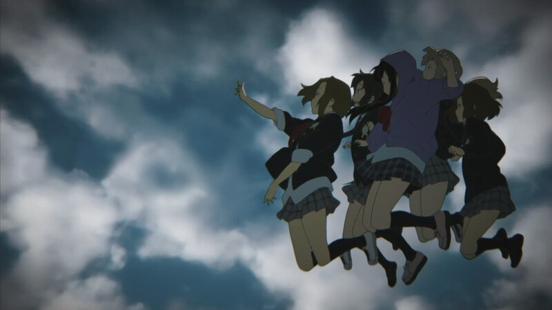 girls jumping in the sky