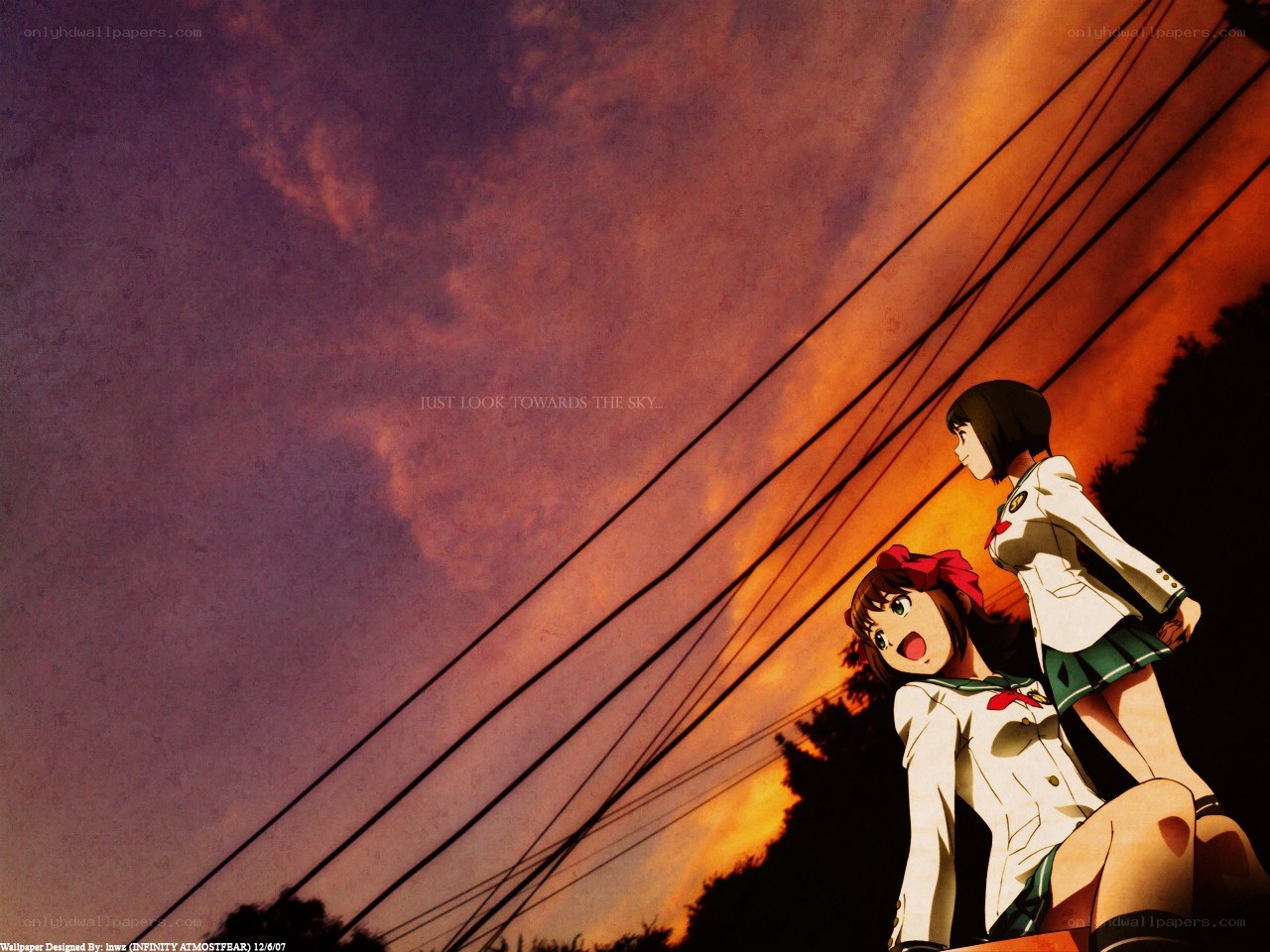 girls looking at the sky