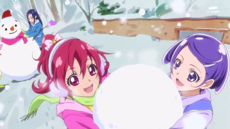 Girls Making Snowballs