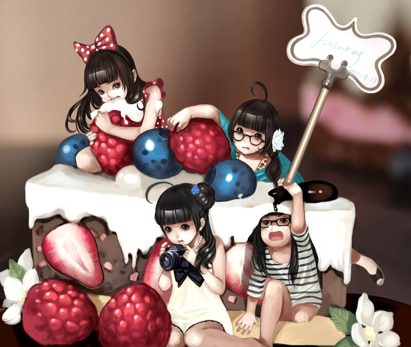 Girls on a Cake