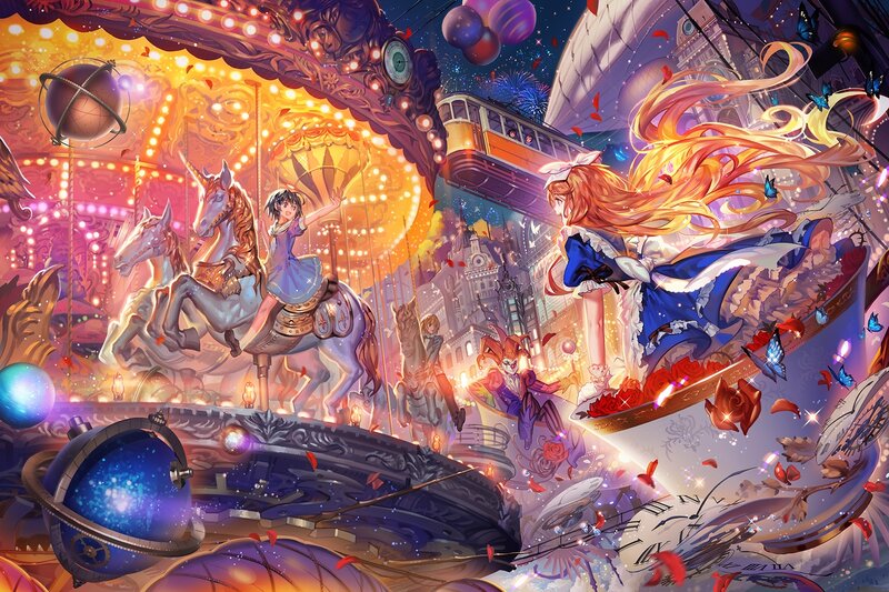 Girls on a Carousel — Orange