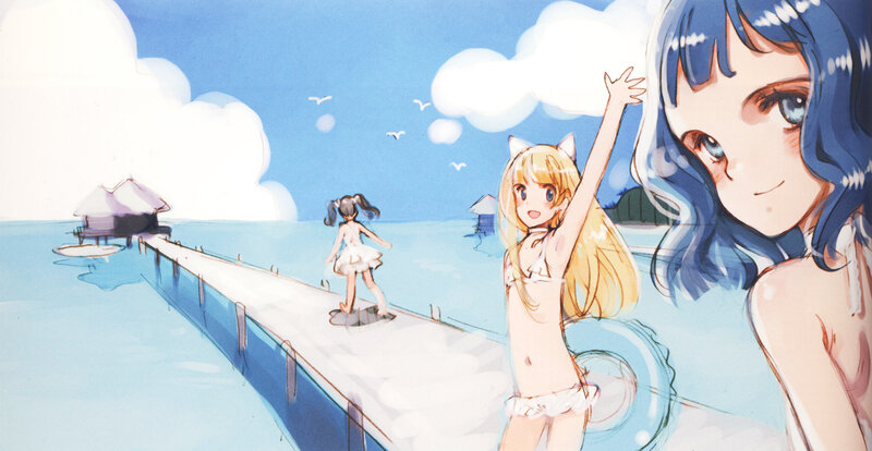Girls on a Pier — Blue