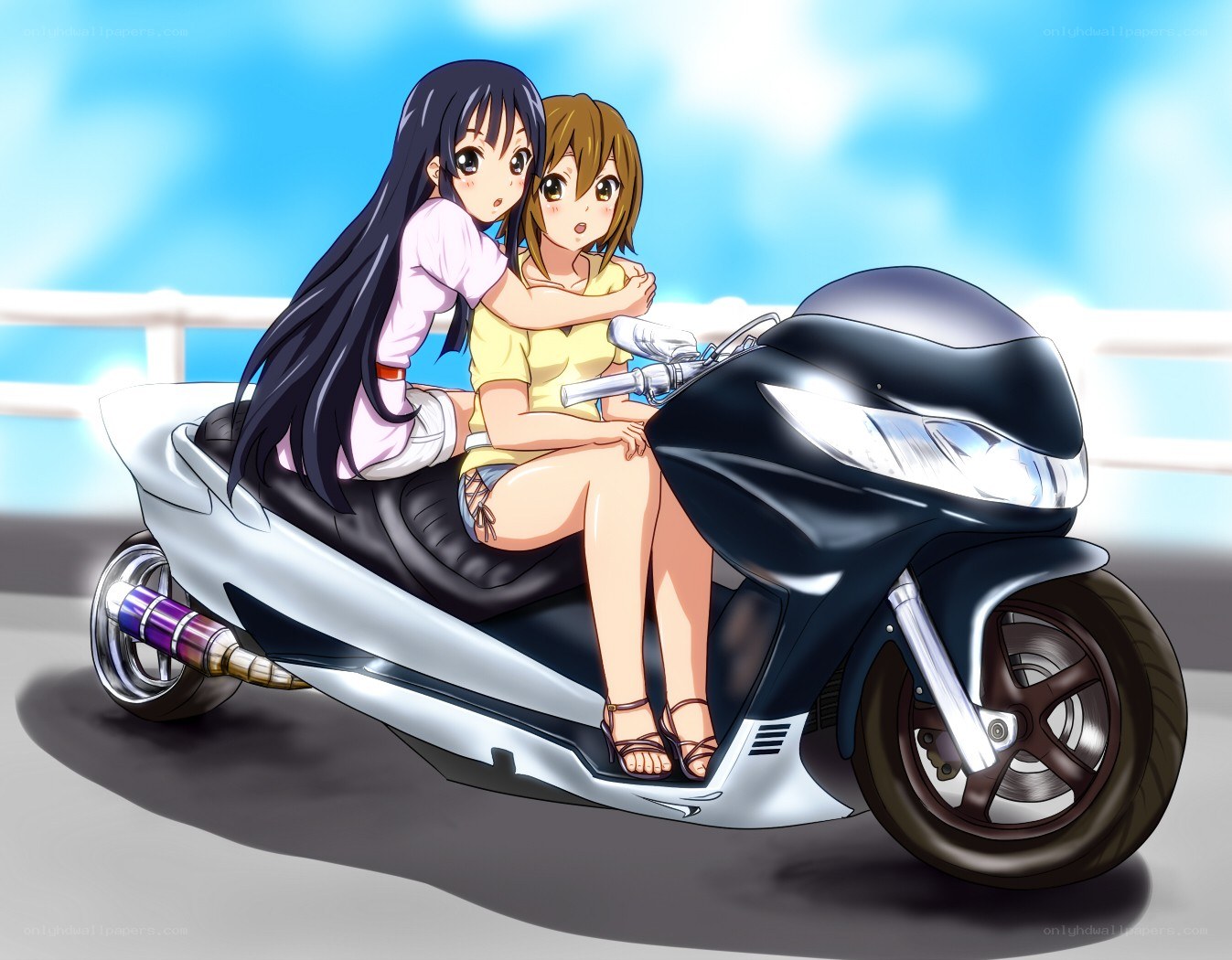 Girls on a scooter