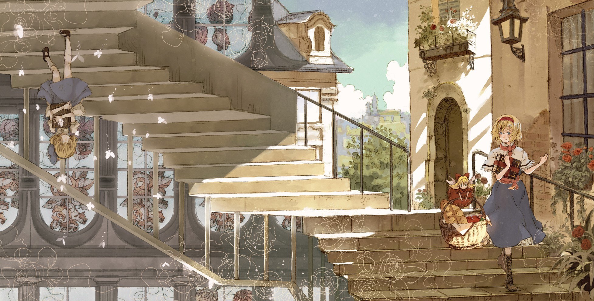 girls on a staircase