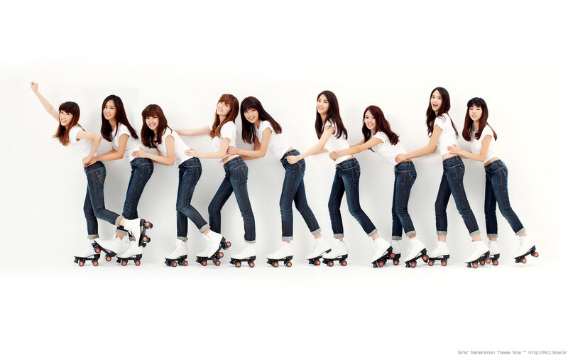 Girls on roller skates