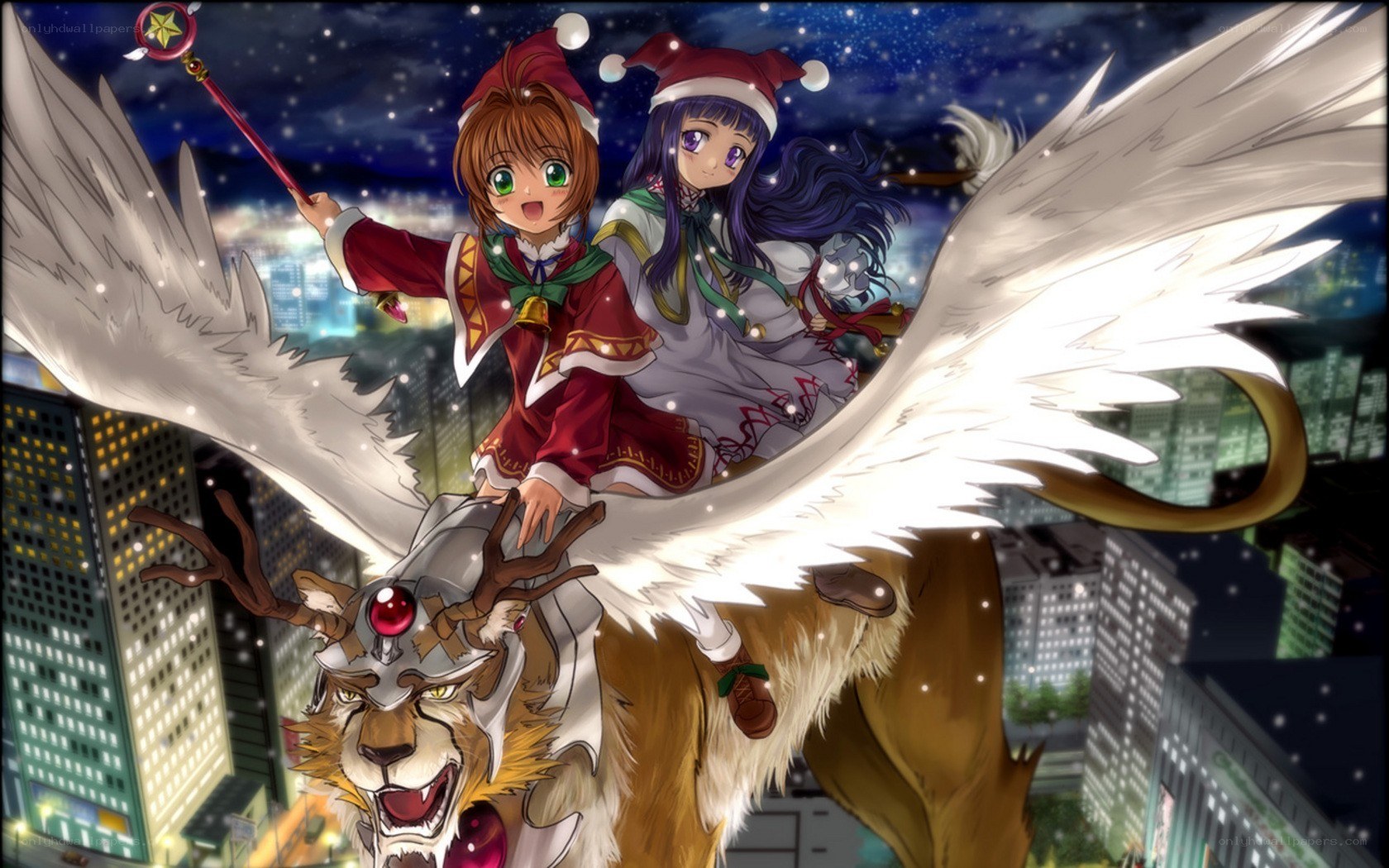 girls on winged creature
