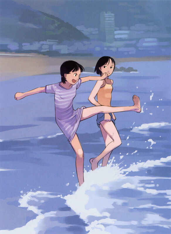 Girls playing at the beach