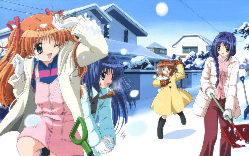 Girls Playing in Snow