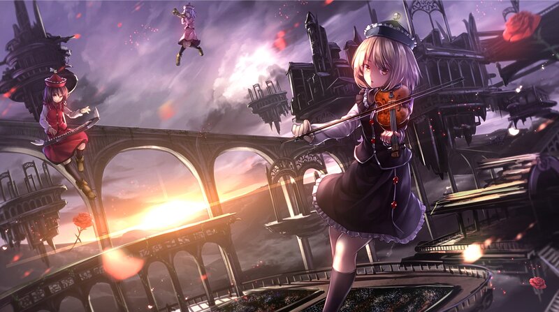 Girls Playing Instruments — Purple