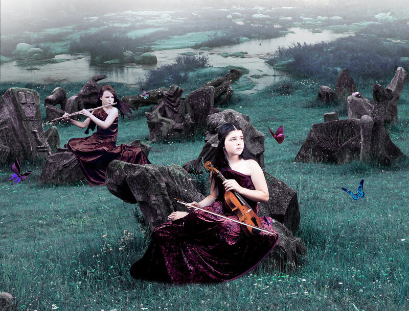 Girls Playing Instruments