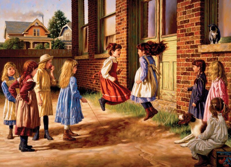 Girls Playing Jump Rope