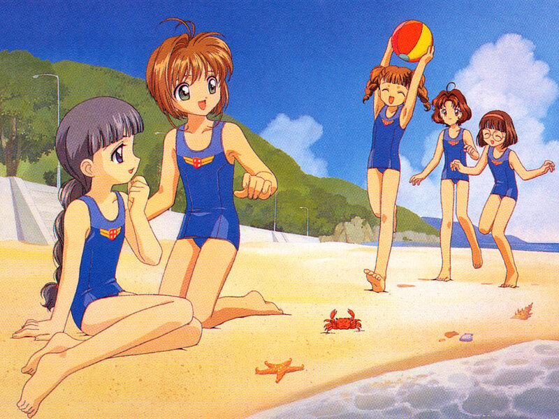 Girls playing on the beach