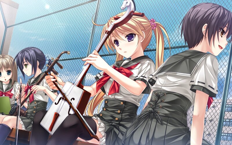 Girls Playing String Instruments
