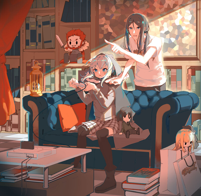 Girls Playing Video Game