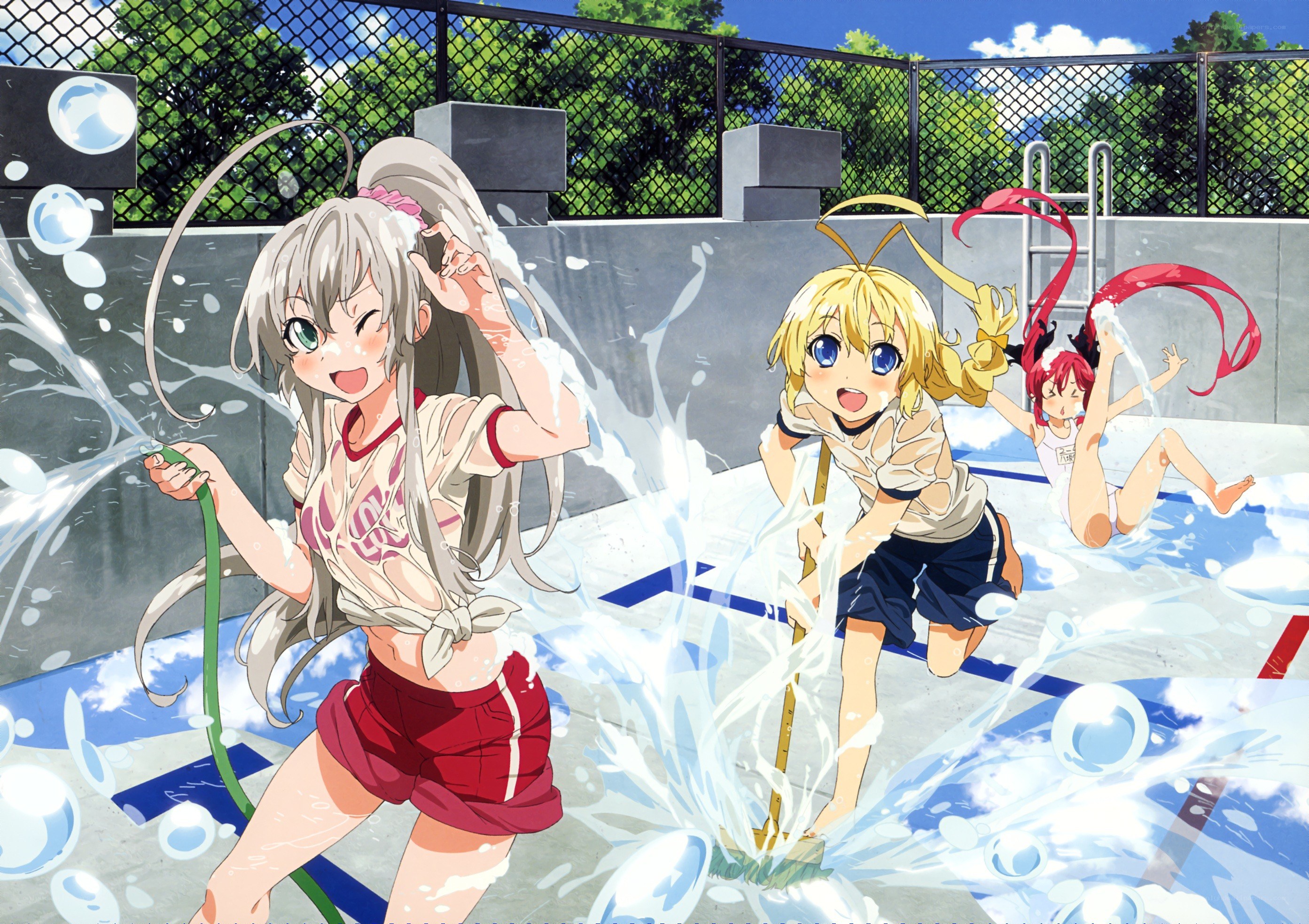 Girls playing with water