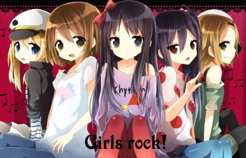 girls rock anime illustration