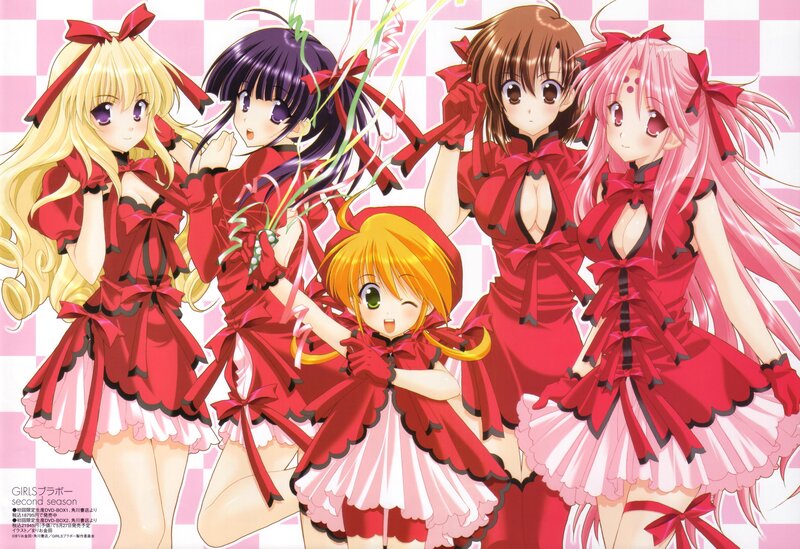 Girls und Panzer characters in red uniforms