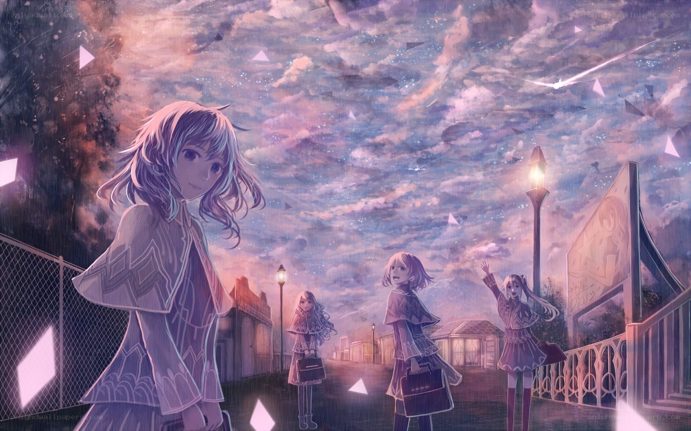 girls under a starry sky