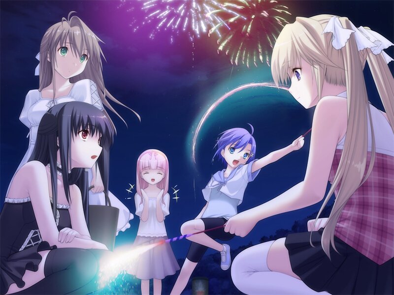 Girls Watching Fireworks — Purple
