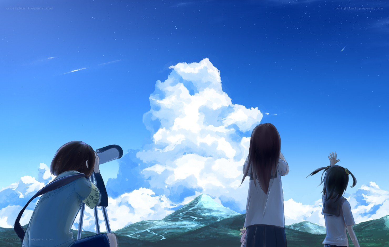 Girls watching the sky