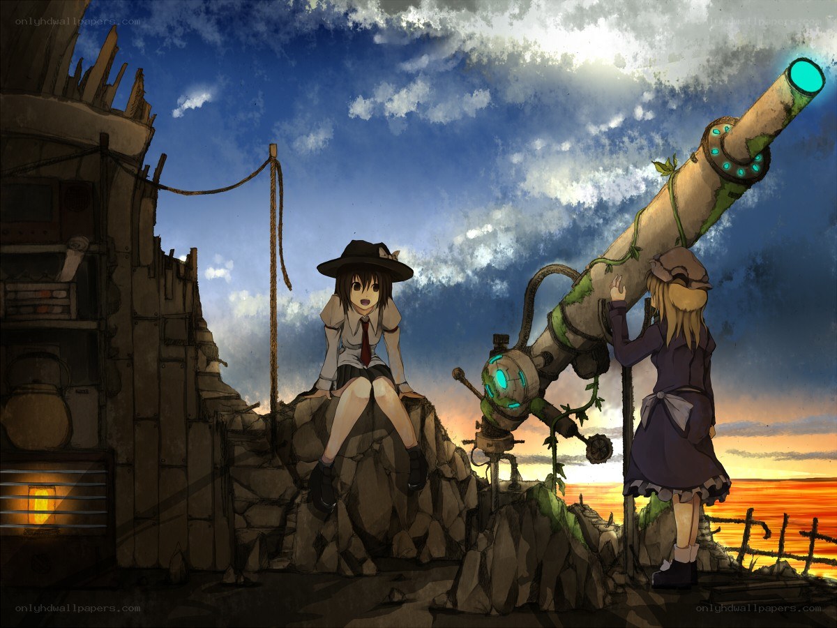 Girls with a large telescope