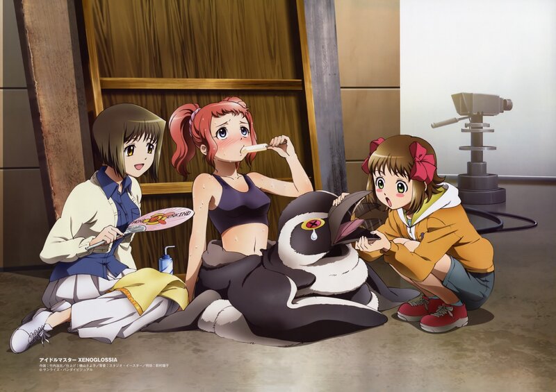 Girls with a penguin