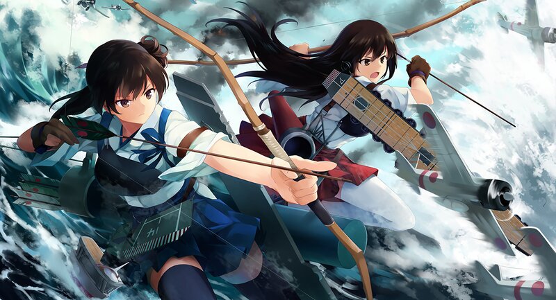 Girls with Bows and Arrows — Blue, Dramatic
