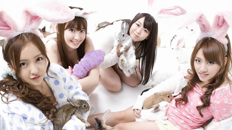 girls with bunnies in bunny ears