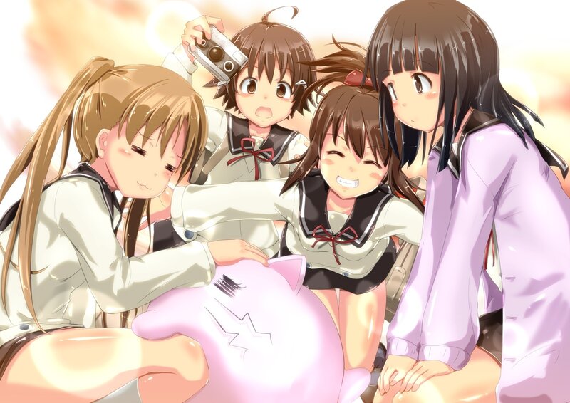 Girls with Pink Plush