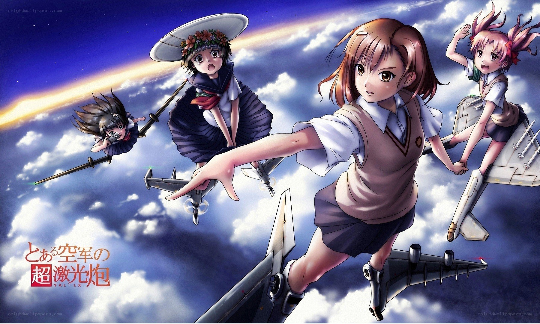 girls with planes in sky