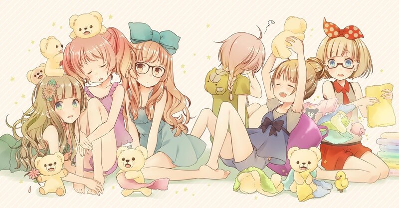 girls with teddy bears