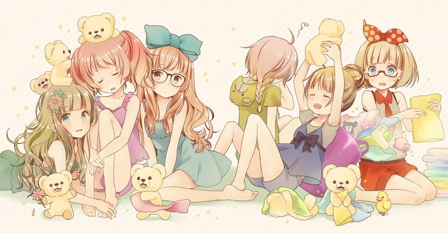 girls with teddy bears