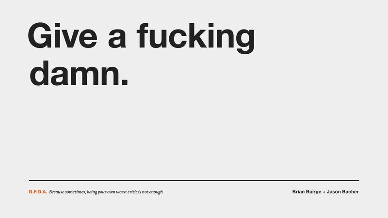 Give a fucking damn