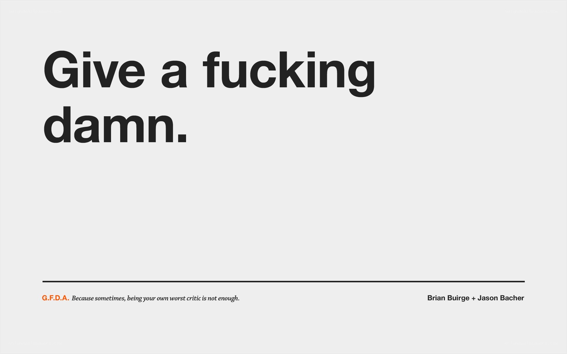 Give a fucking damn