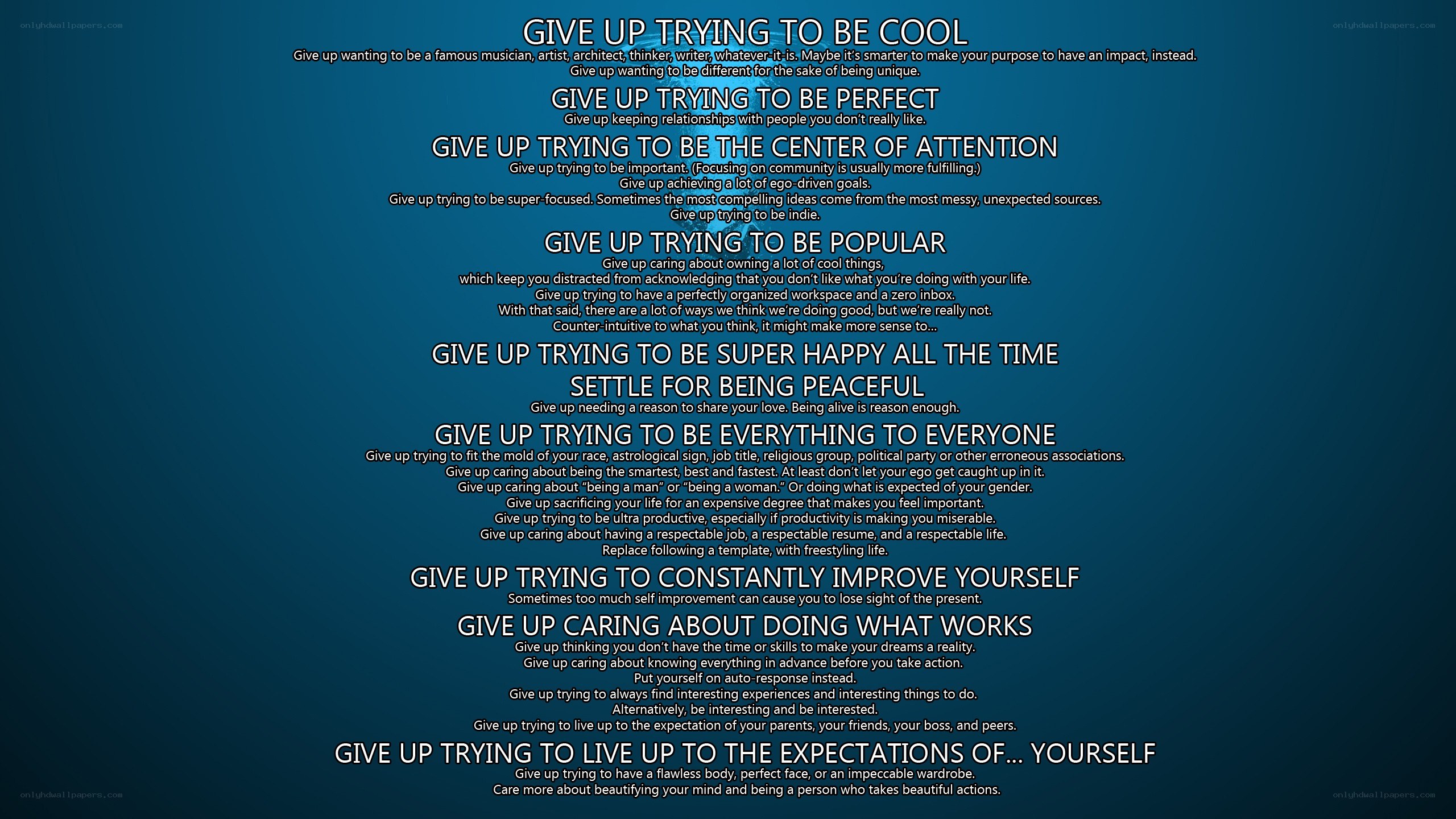 Giving Up on Perfection