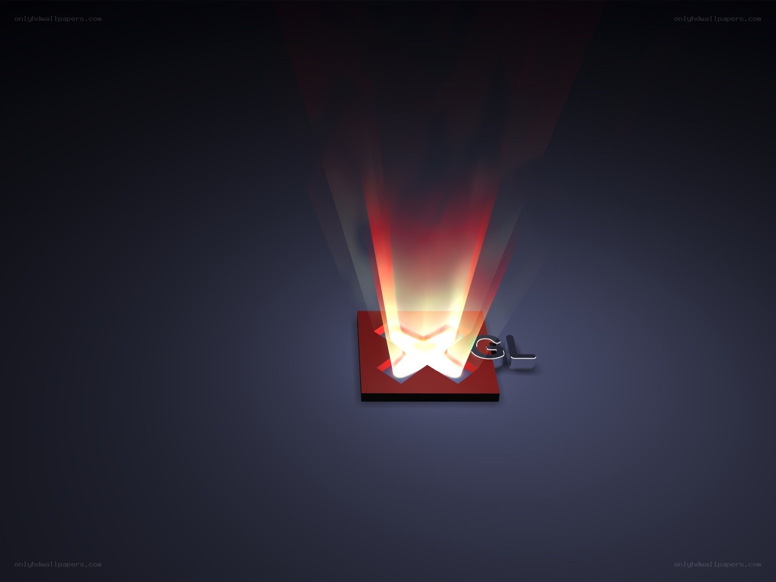 GL logo with laser effect