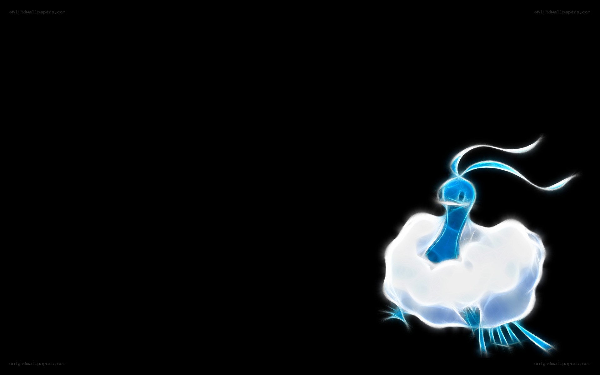 Glaceon glowing on black