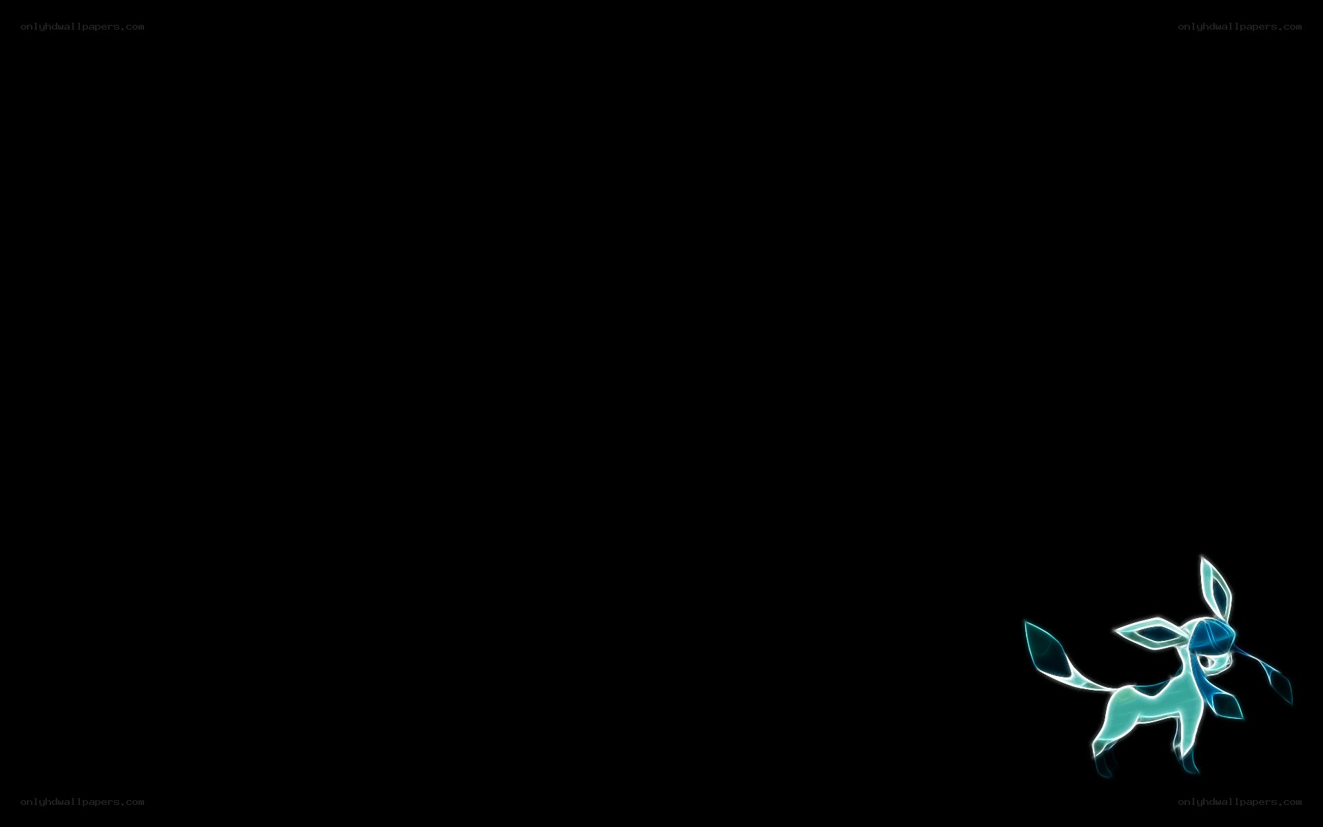 Glaceon glowing on black