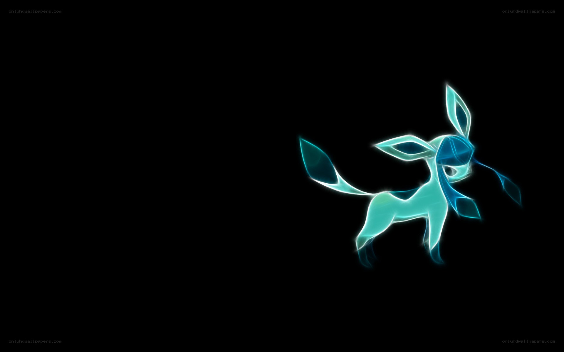 Glaceon glowing on black
