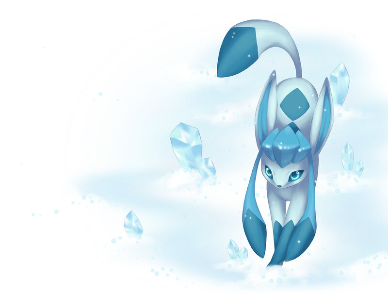 glaceon in a snowy landscape