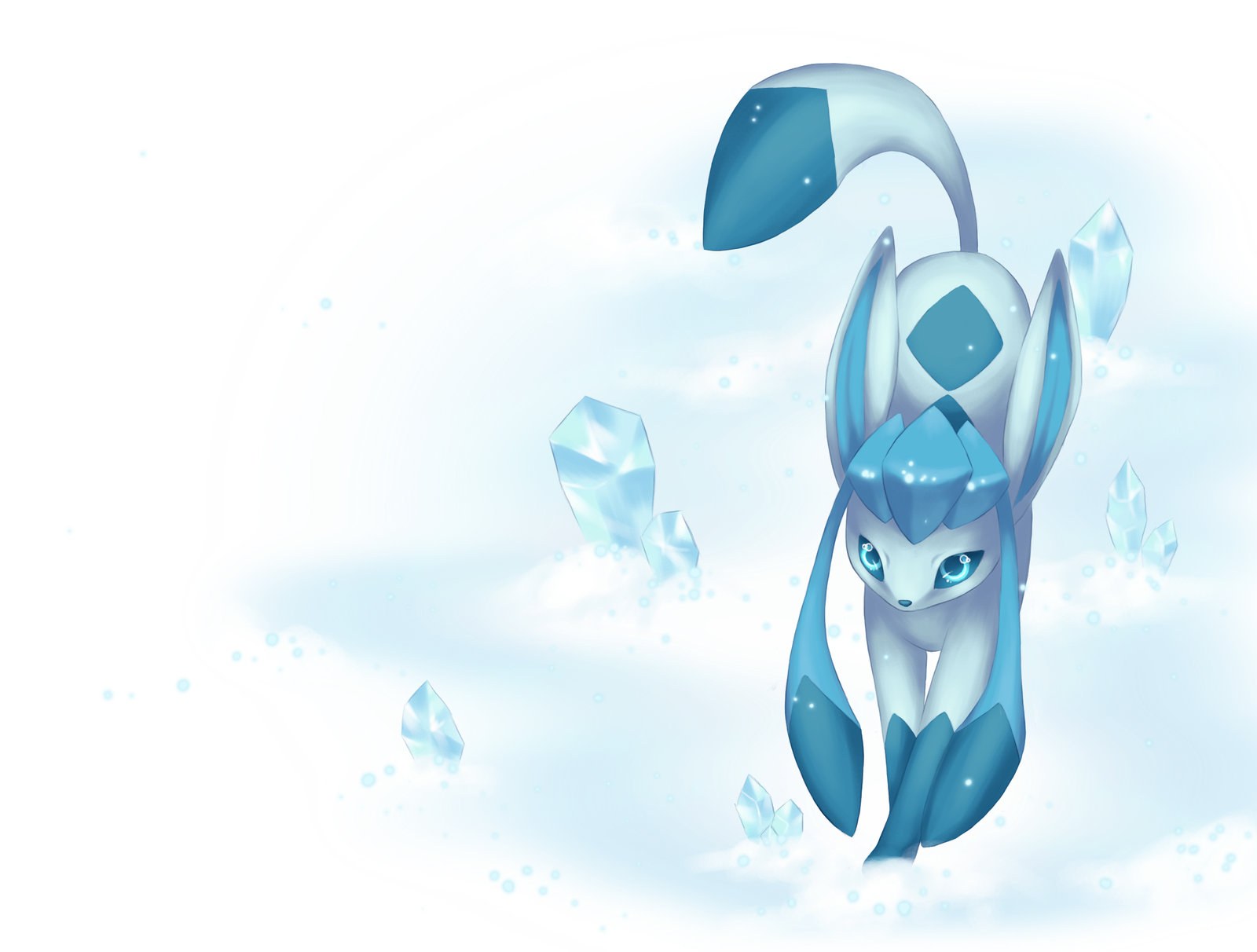 glaceon in a snowy landscape
